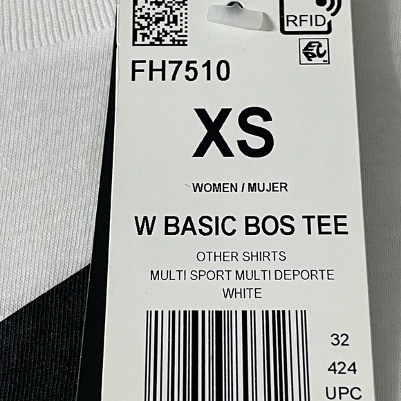 NWT Adidas Women Basic Bos tee White T-shirt XS - Picture 4 of 9
